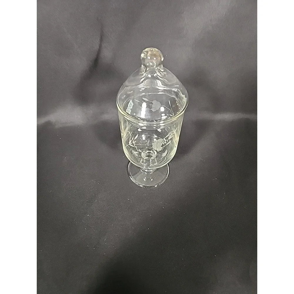 Princess House Heritage Crystal Footed Candy Apothecary Jar w/ Lid‎ Vintage 80s